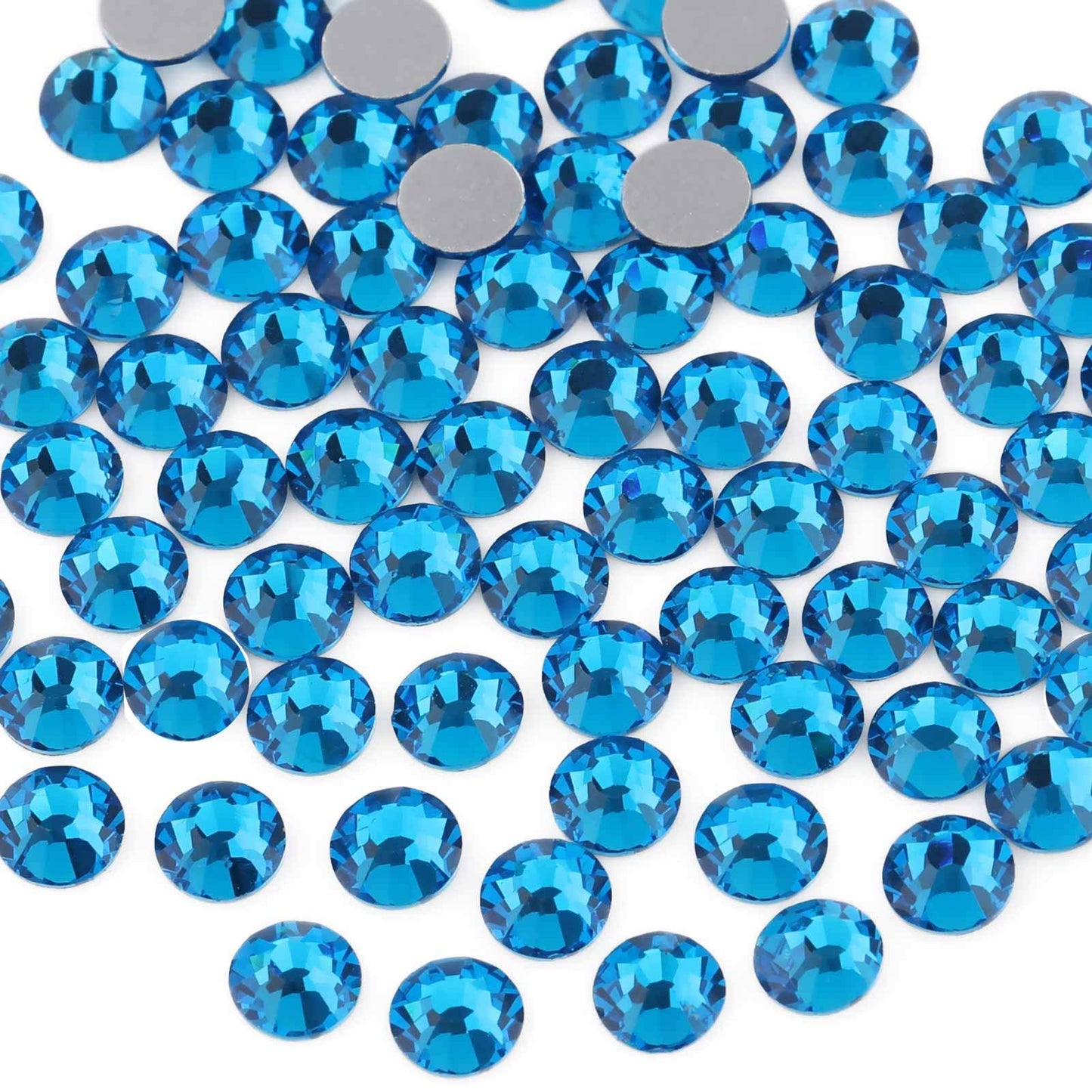 Beadsland 1440 Piece Flat Back Crystal Rhinestones Round Gems, Sapphire(SS10(2.7-2.8mm))
