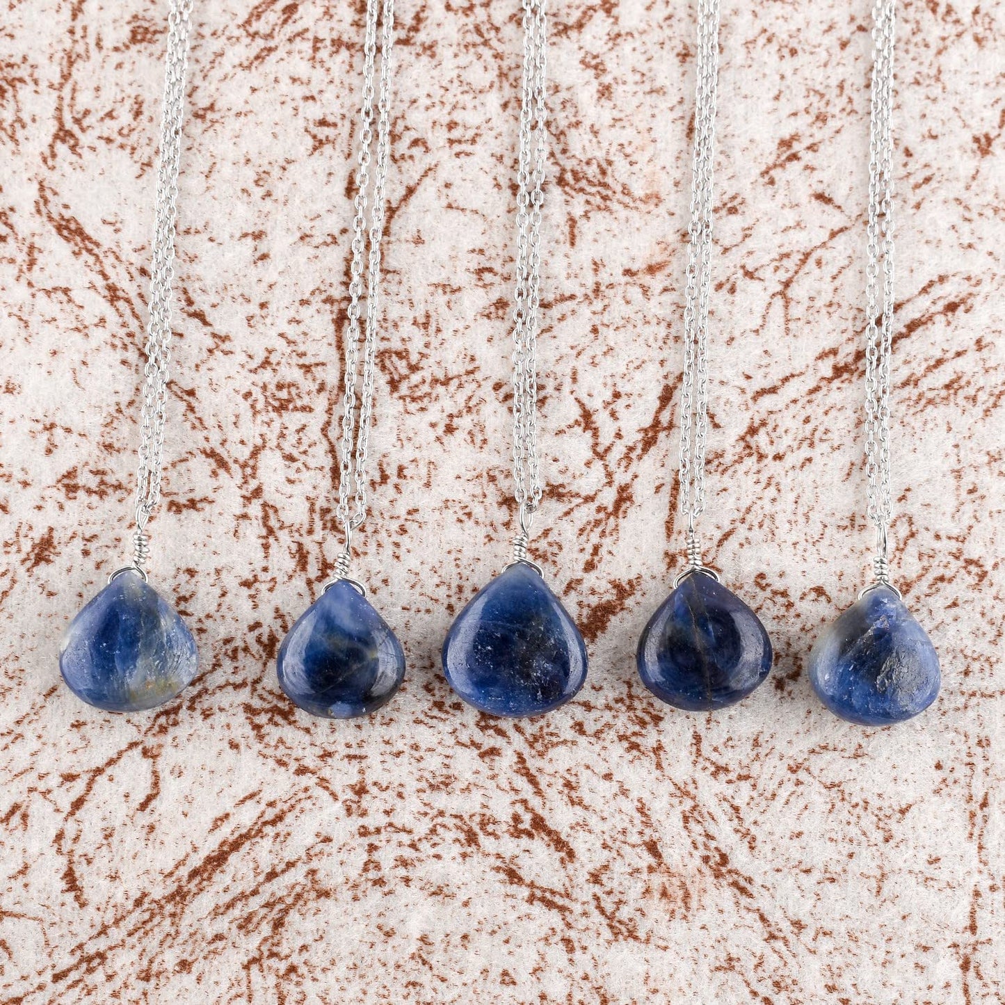 Luxurious Natural Blue Sapphire Gemstone Necklace - Chakra Healing Crystals, 925 Sterling Silver Handmade Statement Jewelry, Valentine Gift for Women, 18 inch by Odrillion Gems