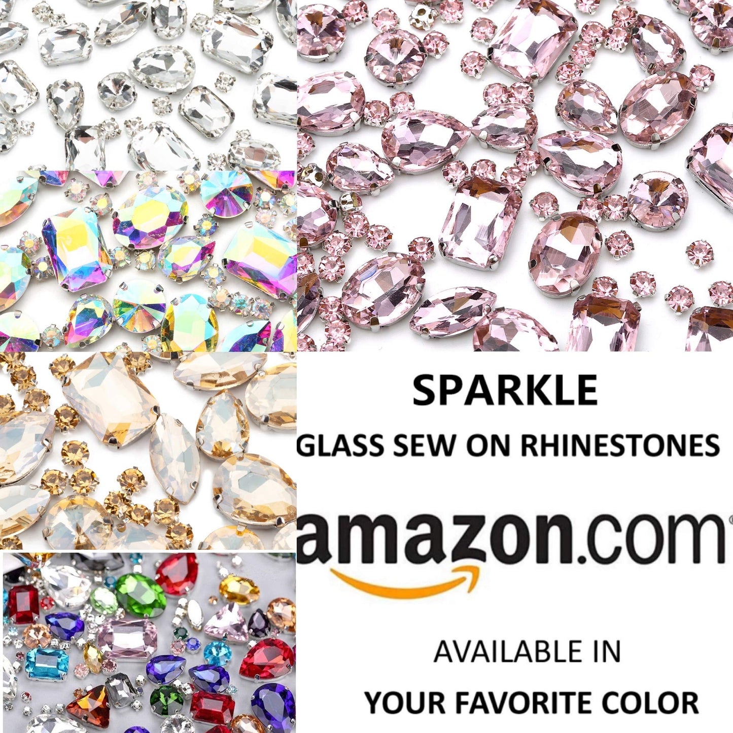 Choupee 130PCS Sew on Glass Rhinestone Blue,Sew On Rhinestone Metal Back Prong Setting Sewing Claw Rhinestone Mixed Shapes Sew On Glass Gems for Jewelry, Clothes, Costume, Shoes,Dress, Garments