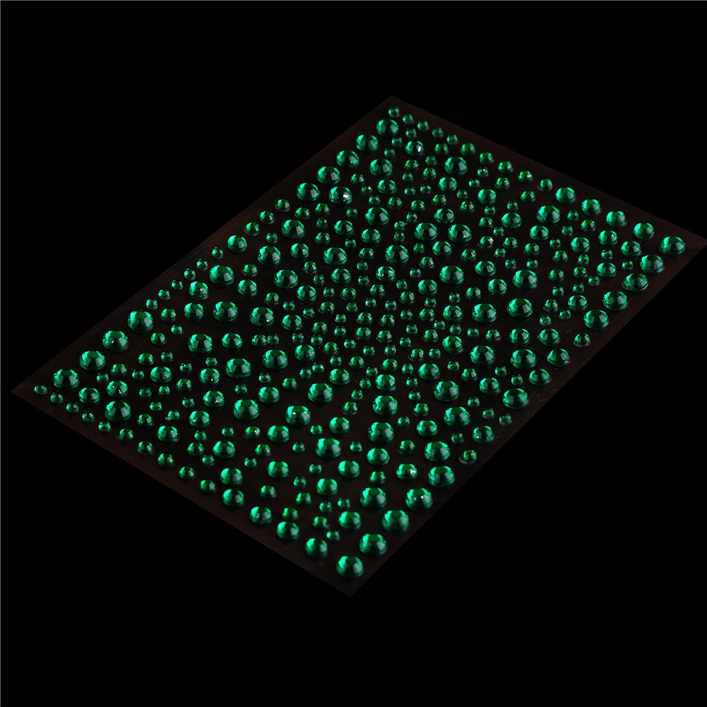 DECORA 325pcs Blue Rhinestone Stickers Self-Adhesive Gemstone Embellishment Stickers for Nail Art Makeup Scrapbooking and Crafts