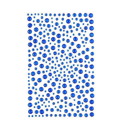 DECORA 325pcs Blue Rhinestone Stickers Self-Adhesive Gemstone Embellishment Stickers for Nail Art Makeup Scrapbooking and Crafts