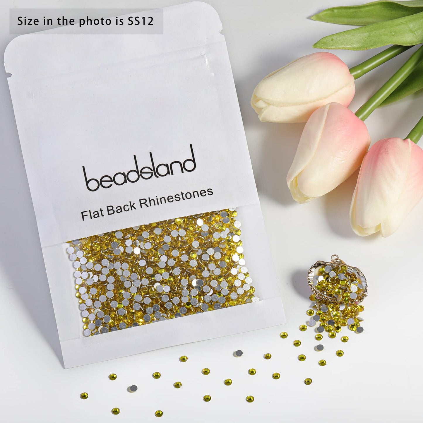 Beadsland 1440 Piece Flat Back Crystal Rhinestones Round Gems, Sapphire(SS10(2.7-2.8mm))