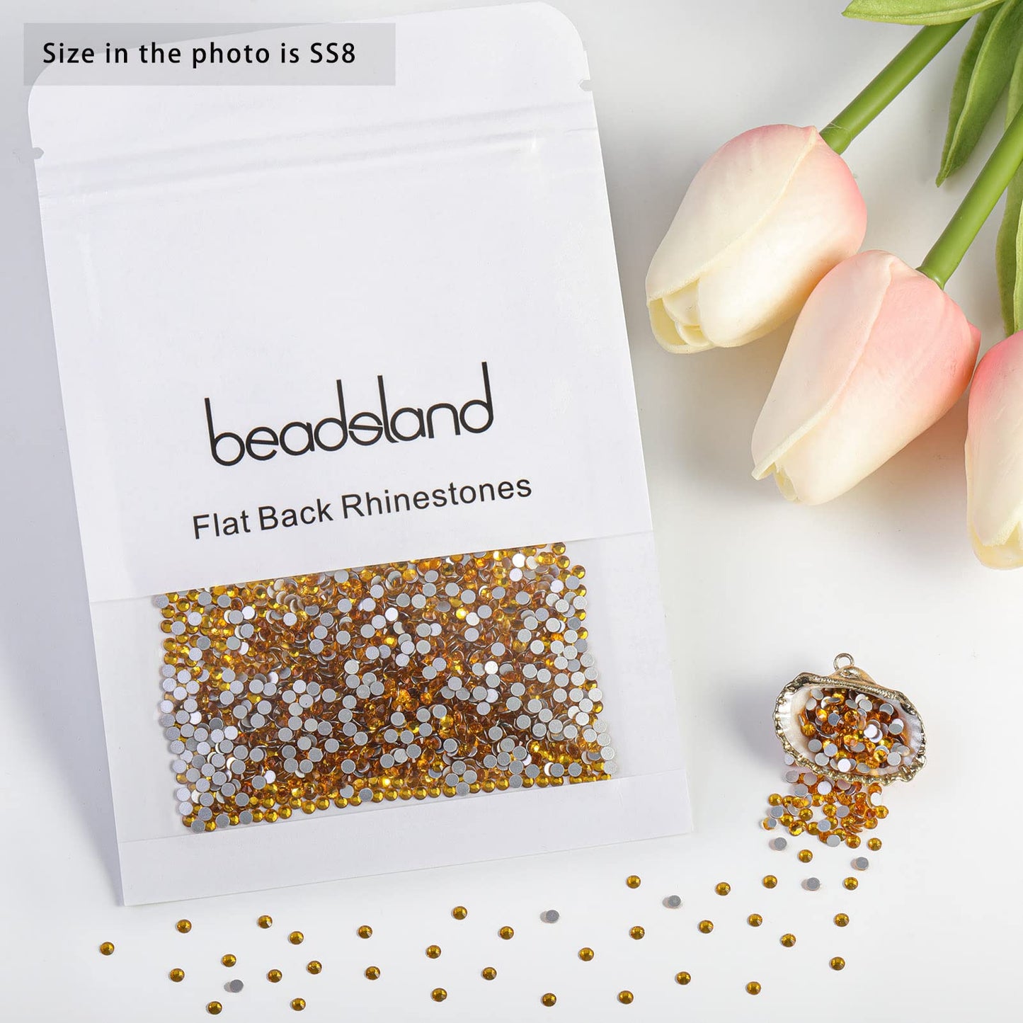 Beadsland 1440 Piece Flat Back Crystal Rhinestones Round Gems, Sapphire(SS10(2.7-2.8mm))