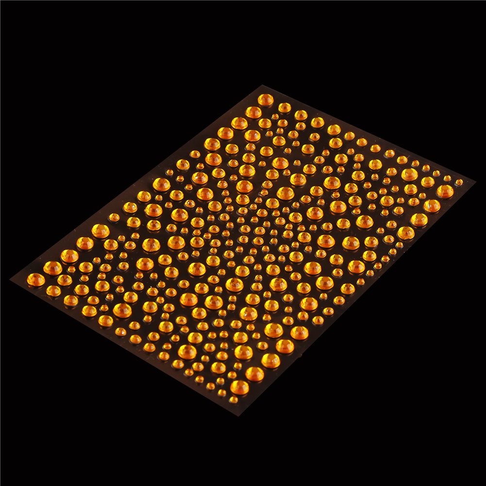 DECORA 325pcs Blue Rhinestone Stickers Self-Adhesive Gemstone Embellishment Stickers for Nail Art Makeup Scrapbooking and Crafts