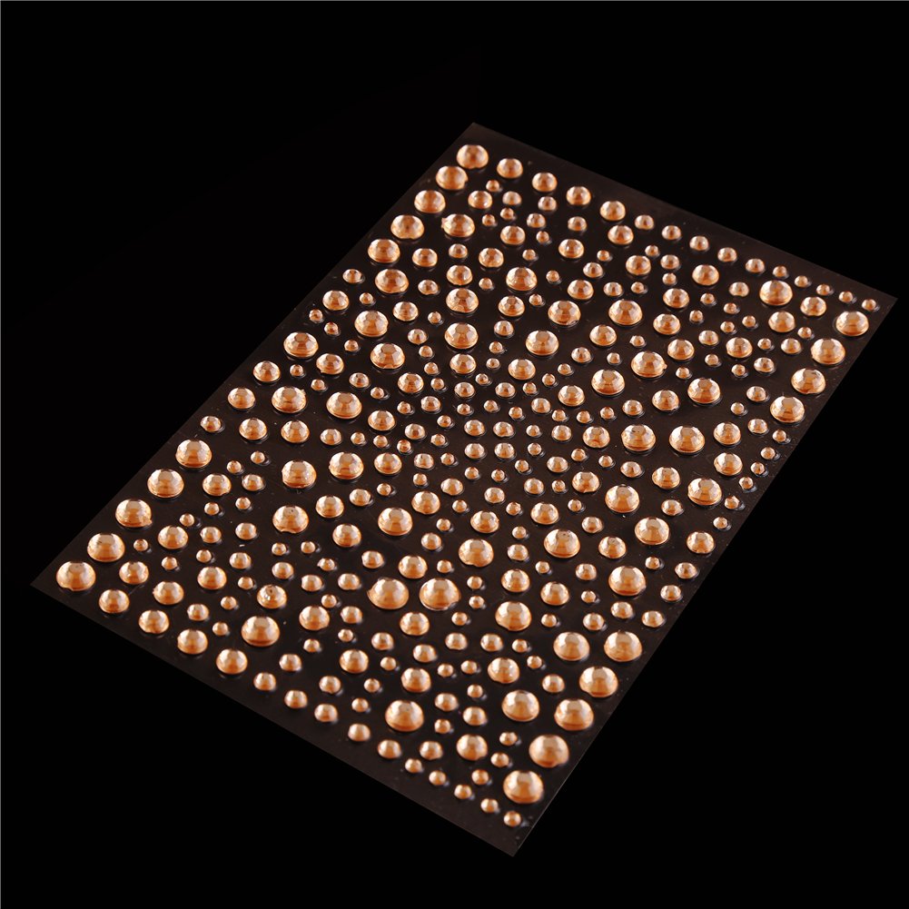 DECORA 325pcs Blue Rhinestone Stickers Self-Adhesive Gemstone Embellishment Stickers for Nail Art Makeup Scrapbooking and Crafts