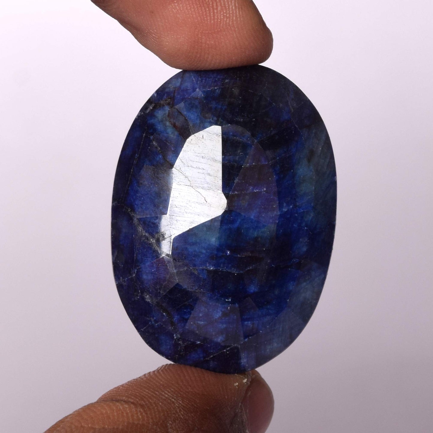 GEMHUB Attractive Blue Sapphire 99.50 Ct Egl Certified Loose Gemstone Oval Cut Blue Sapphire Stone for Jewelry Making EV-667