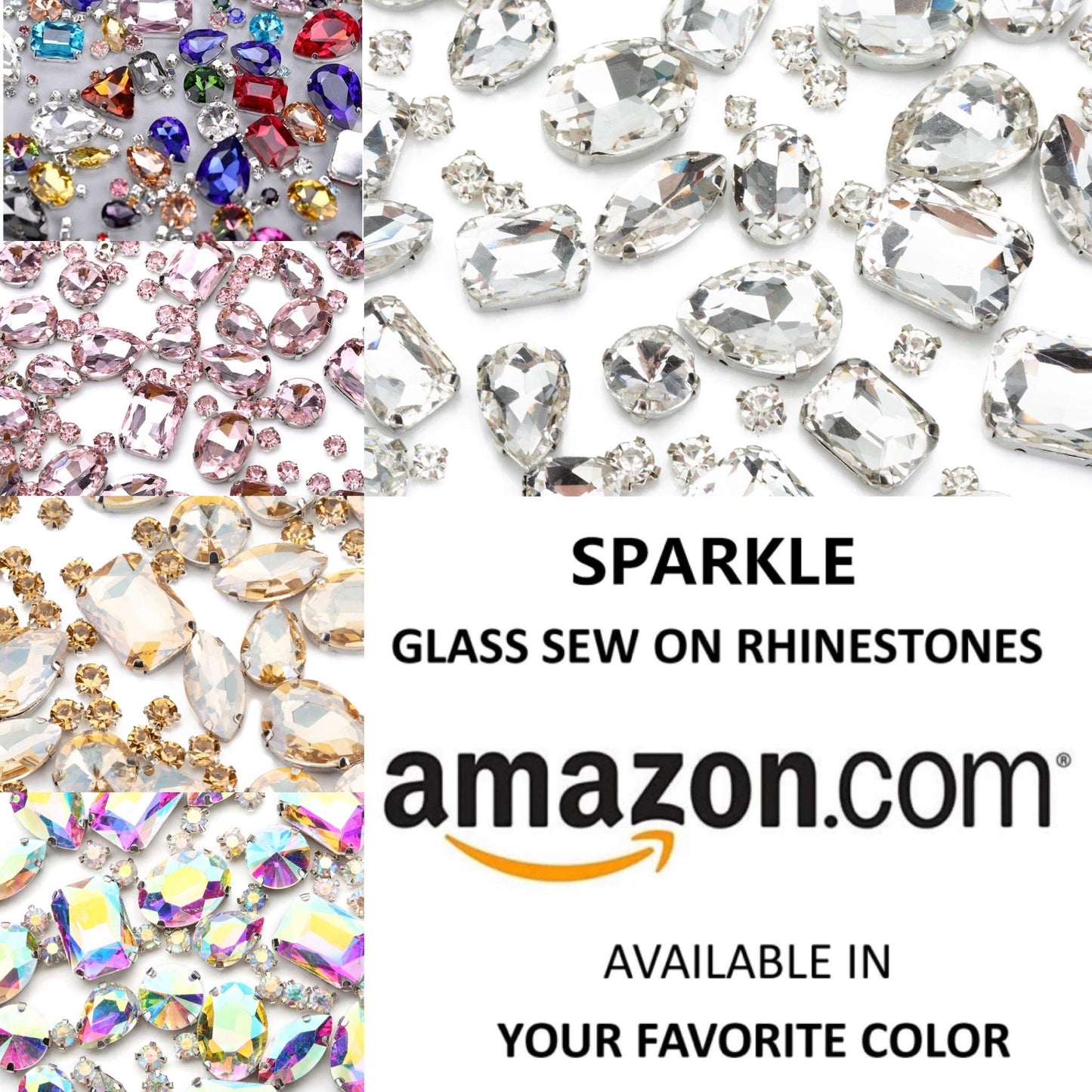 Choupee 130PCS Sew on Glass Rhinestone Blue,Sew On Rhinestone Metal Back Prong Setting Sewing Claw Rhinestone Mixed Shapes Sew On Glass Gems for Jewelry, Clothes, Costume, Shoes,Dress, Garments
